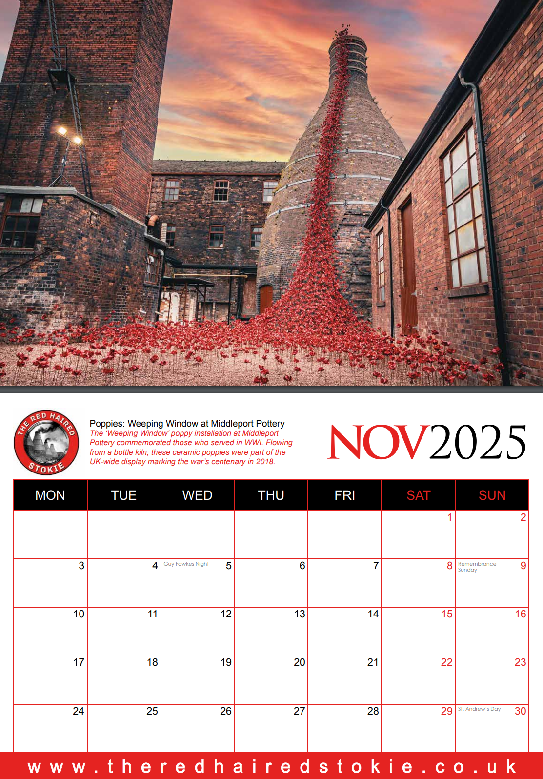 Discover Stoke-on-Trent’s Heritage Through the 2025 Calendar by The Red Haired Stokie